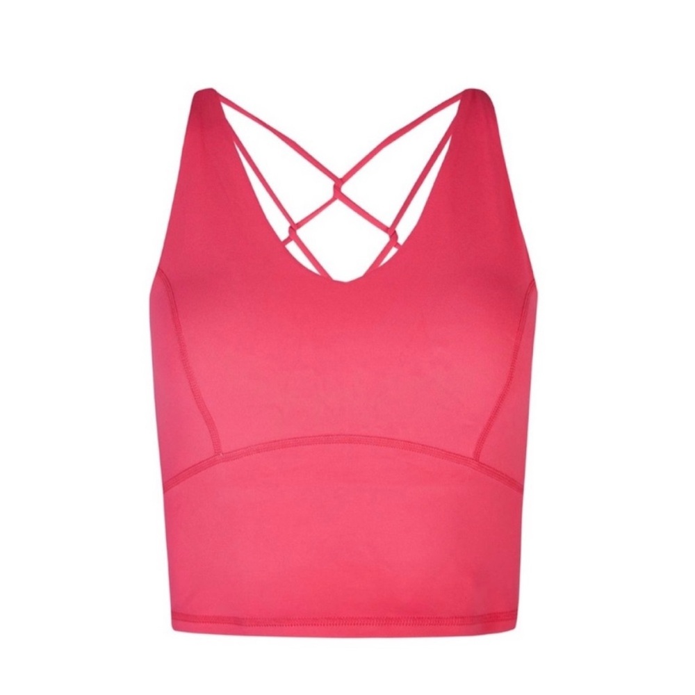 NWT Sweaty Betty Super Soft Strappy Back Workout Crop Top in Glow Pink SIZE US 6 - Picture 3 of 12